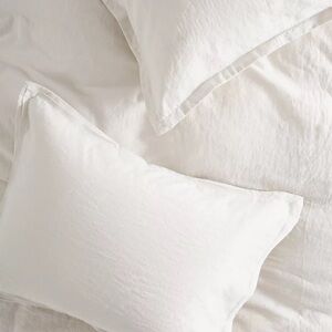 NWT Anthropologie Solid Cotton Linen Sham Set ( 2 ) Light Gray Z108